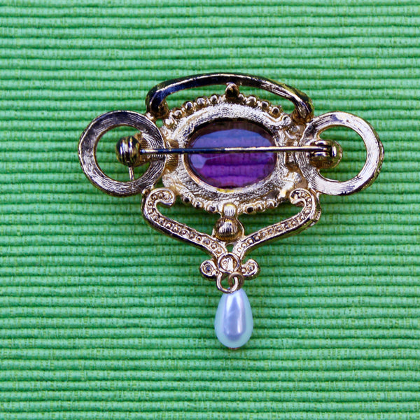 Purple Antiqued Pearl Drop