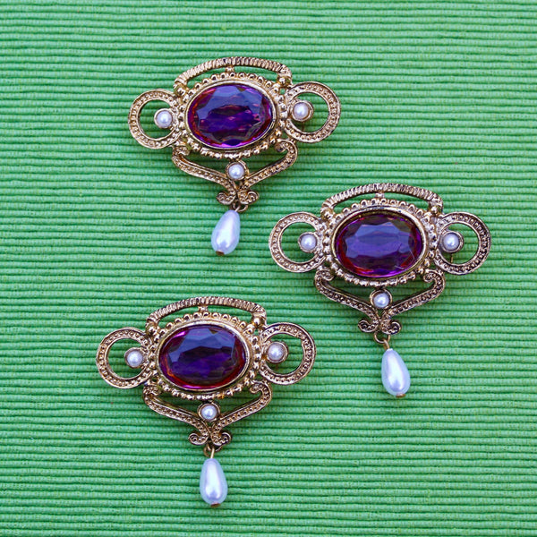 Purple Antiqued Pearl Drop