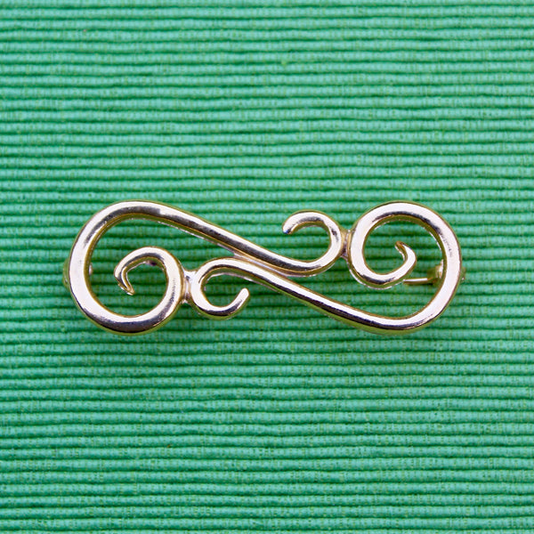 Gold Twirls Brooch