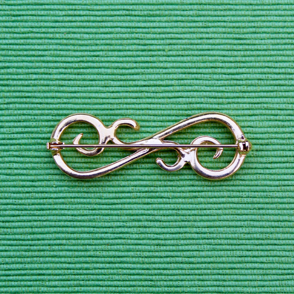 Gold Twirls Brooch