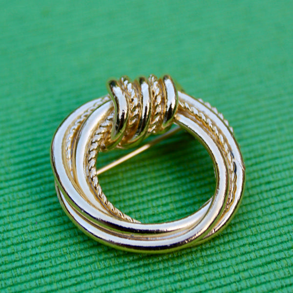 Modernist Gold Knot Brooch