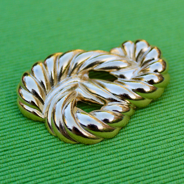 Large Messy Gold Knot Brooch