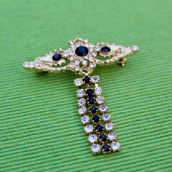 Black Collar Drop Brooch