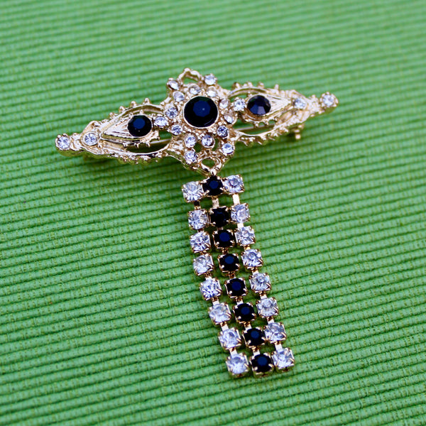 Black Collar Drop Brooch