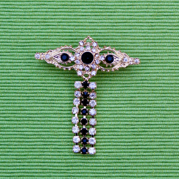 Black Collar Drop Brooch