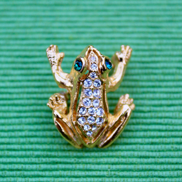 Tiny Rhinestone Frog