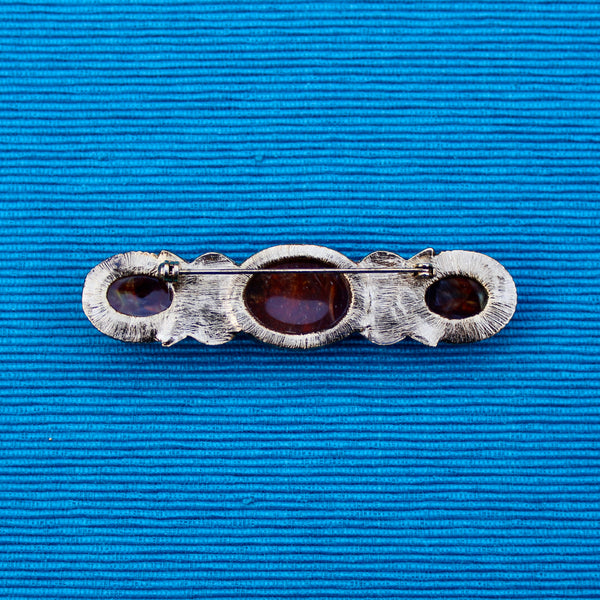 Agate Brown Trio Brooch