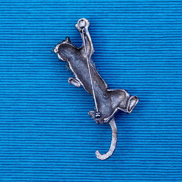 Leopard Silver Brooch