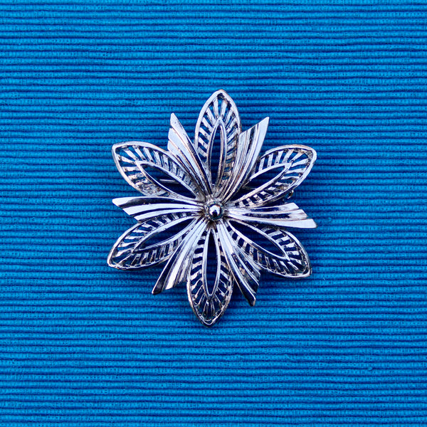 Silver Winter Flower Brooch