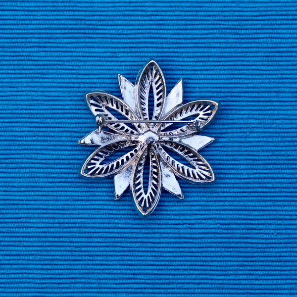 Silver Winter Flower Brooch