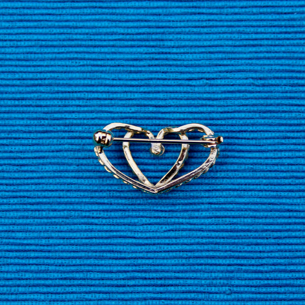 Double Heart Brooch