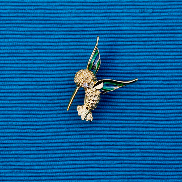 Tiny Hummingbird Brooch