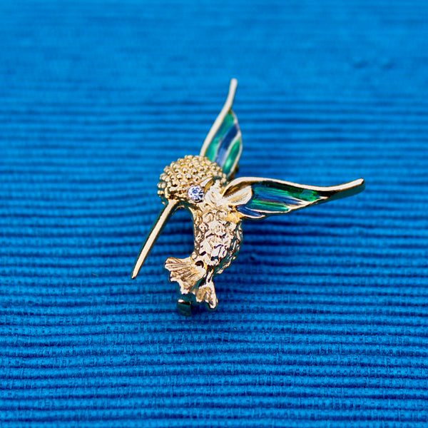 Tiny Hummingbird Brooch