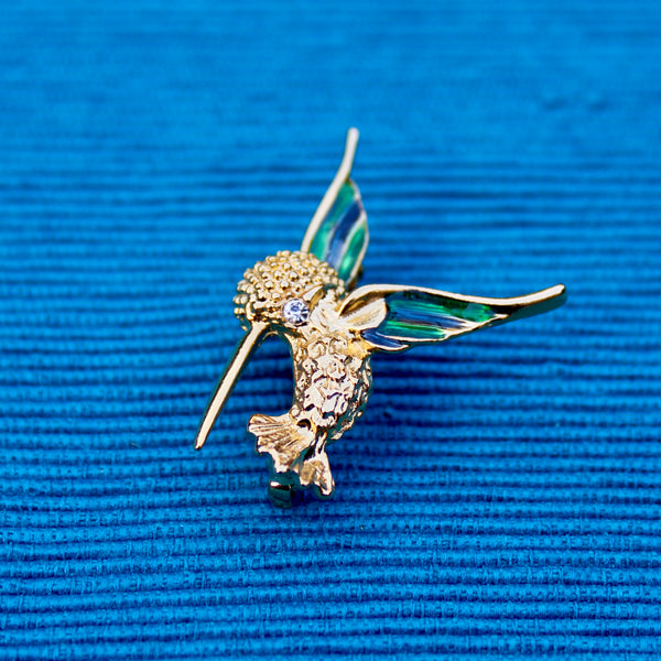 Tiny Hummingbird Brooch