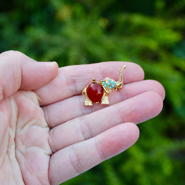 Tiny Elephant Brooch