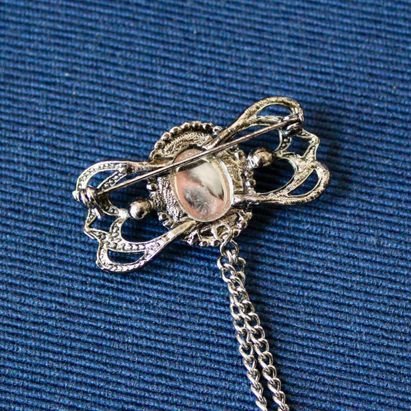 Cabochon Vertical Doublet Brooch Sapphire