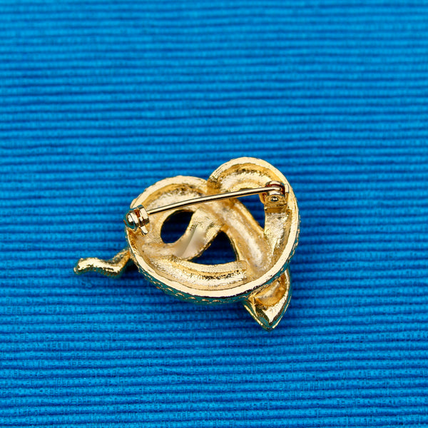 Rhinestone Snake Brooch