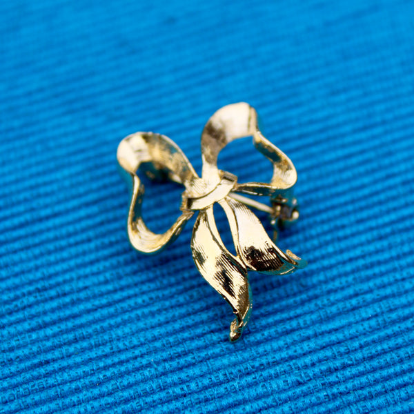 Tiny Gold Bow Pin