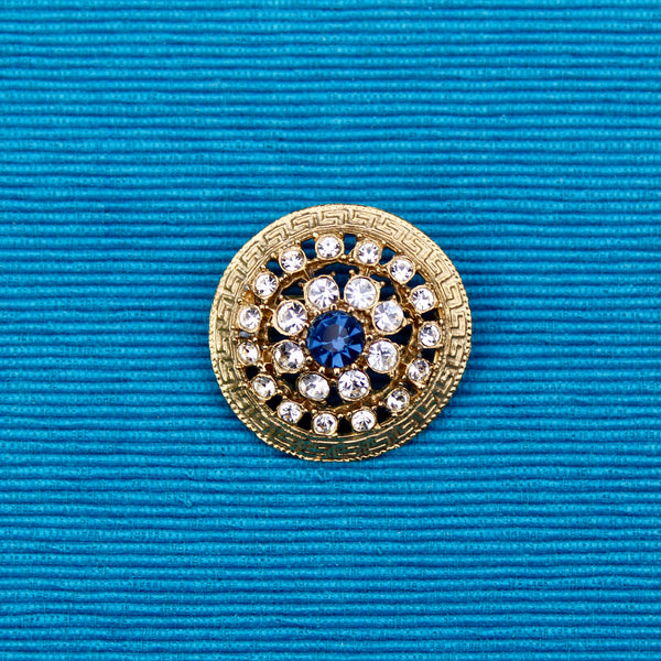 Blue Disc Brooch