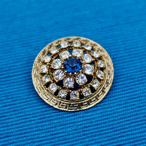 Blue Disc Brooch