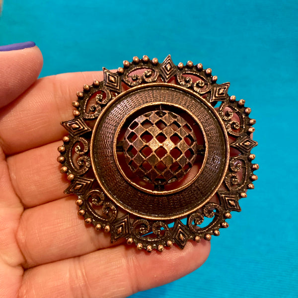 Victorian Revival Copper Sphere Brooch