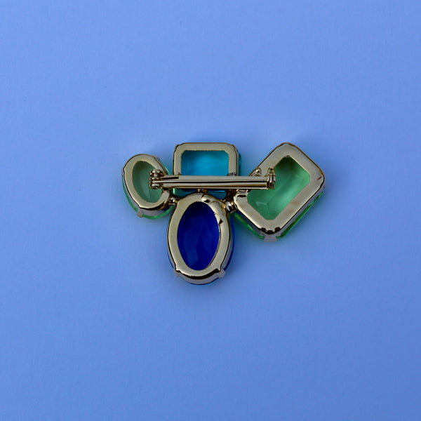 80s Deco Turquoise Brooch