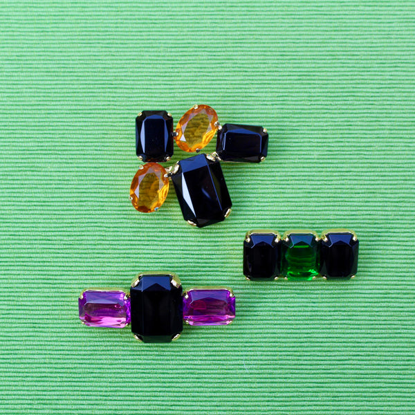 80s Deco Black and Topaz