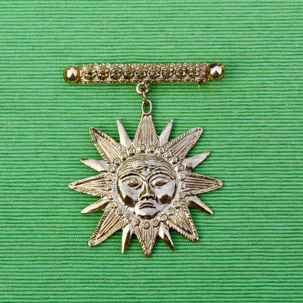 Gold Sun from Bar Brooch