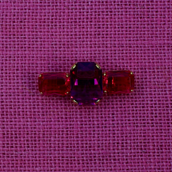 80s Deco Violet and Fuchsia Duo Brooch