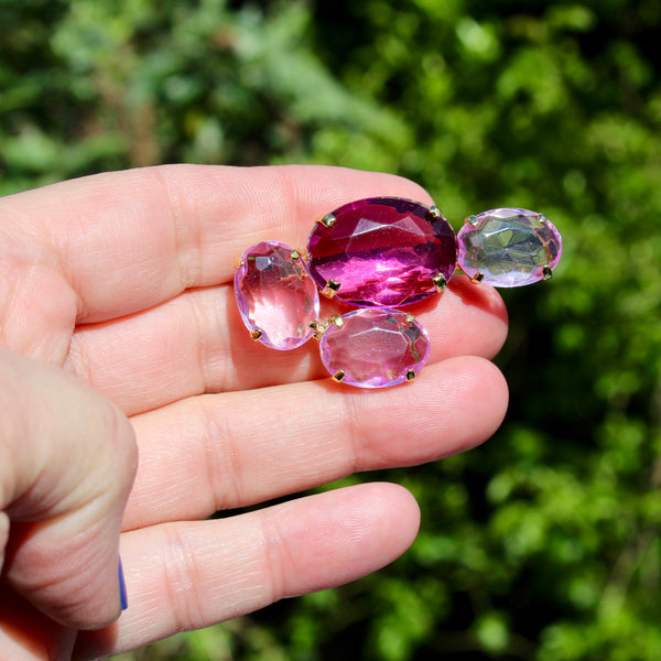 80s Deco Pink Brooch