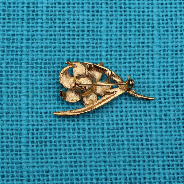 Gold Flower Brooch