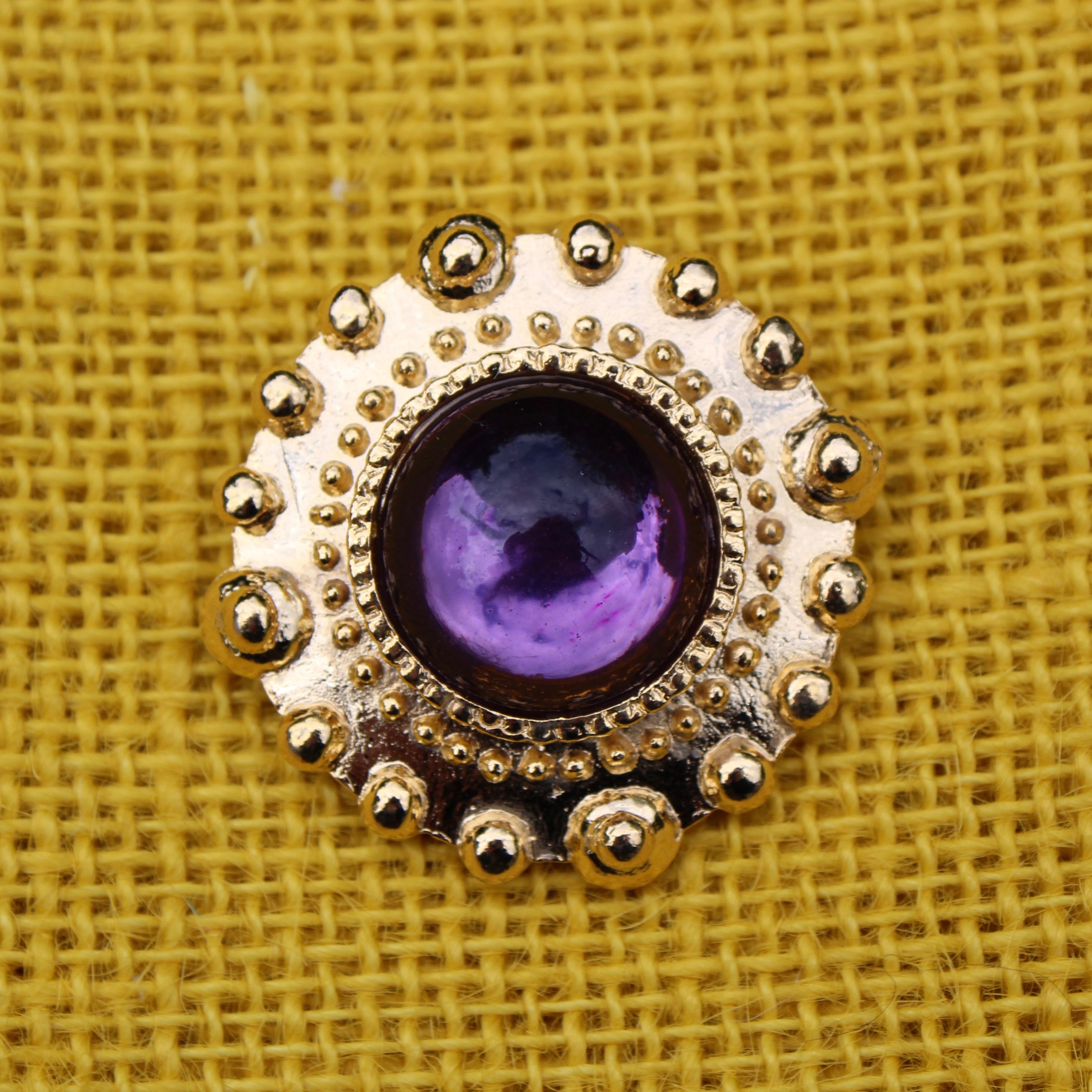 Purple Cabochon Brooch