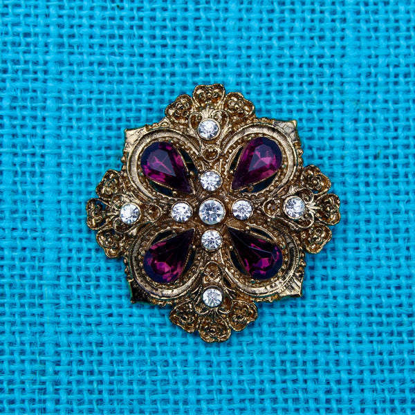 Purple and Gold Gothic Brooch II