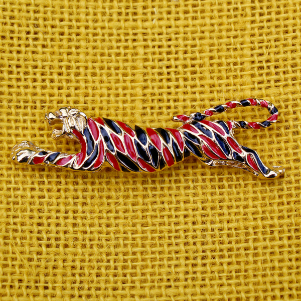 Running Red Tiger Brooch