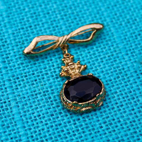 Fancy Black Drop Brooch