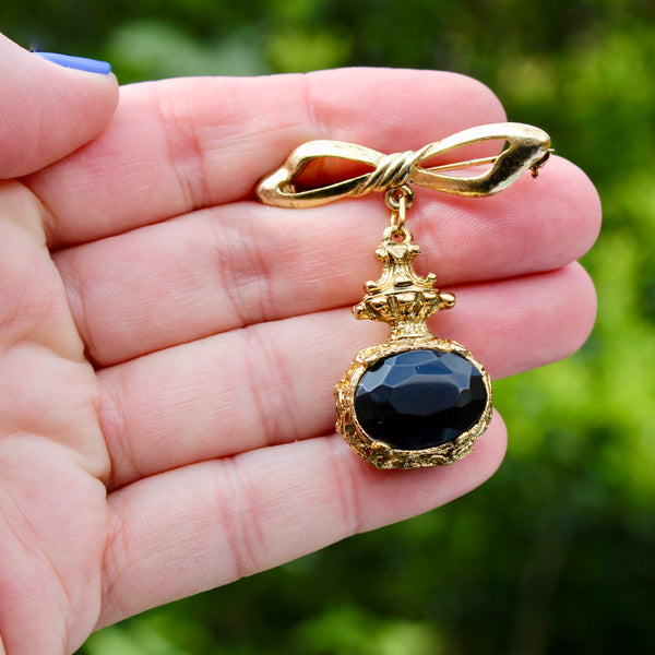 Fancy Black Drop Brooch