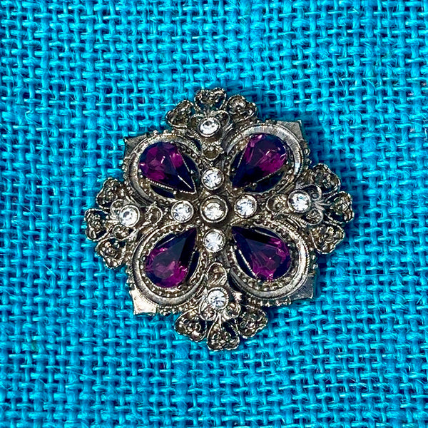 Purple and Silver Gothic Brooch II
