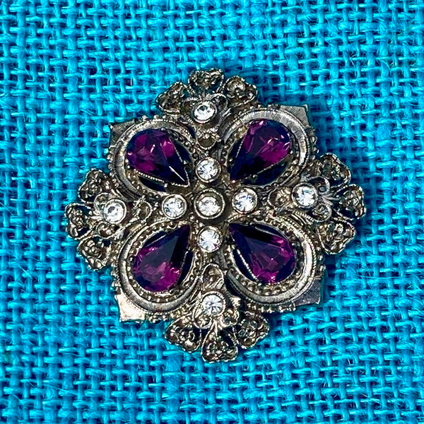 Purple and Silver Gothic Brooch II