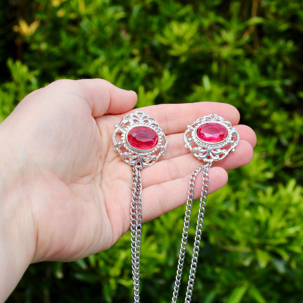 Silver Bubble Gum Pink Jewel Doublet Brooch