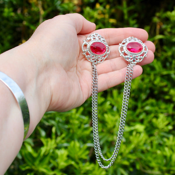 Silver Bubble Gum Pink Jewel Doublet Brooch