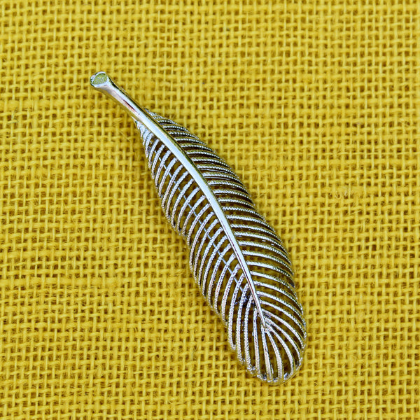 Silver Feather Brooch