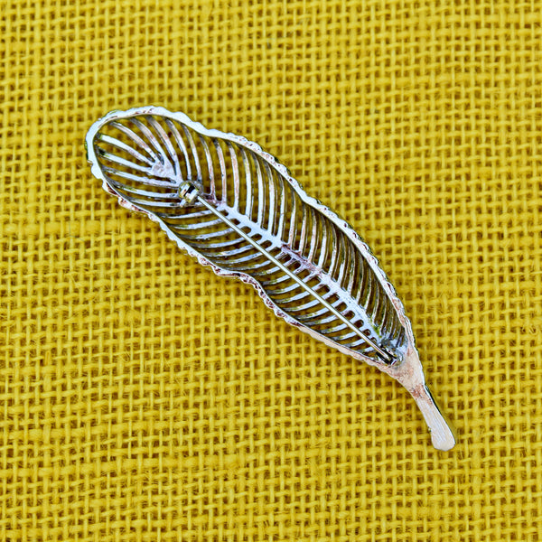 Silver Feather Brooch