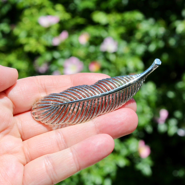 Silver Feather Brooch