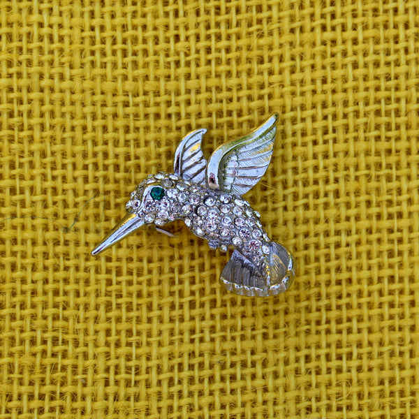 Silver Hummingbird Brooch