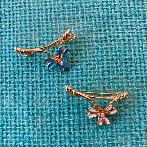 Tiny Enamel Flower Pin