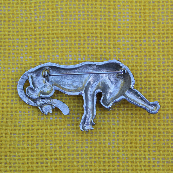 Silver Tiger Brown Stripes Brooch