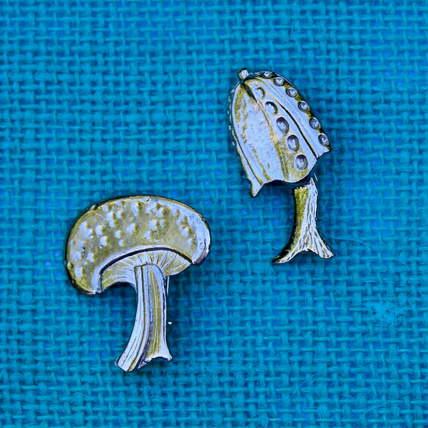 Mushroom and Toadstool Brooches