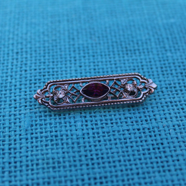 Gothic Purple Bar Brooch