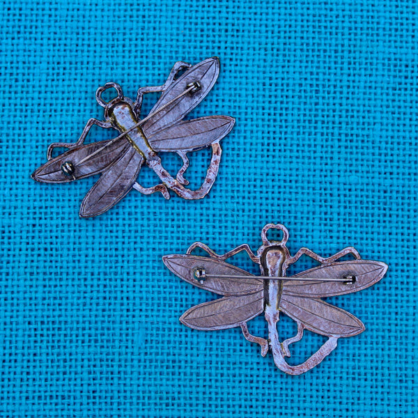 Large Silver Dragonfly Brooch