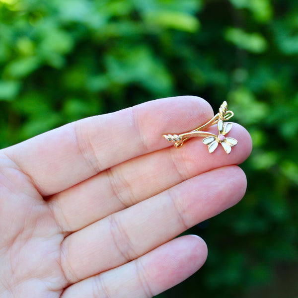 Tiny Enamel Flower Pin